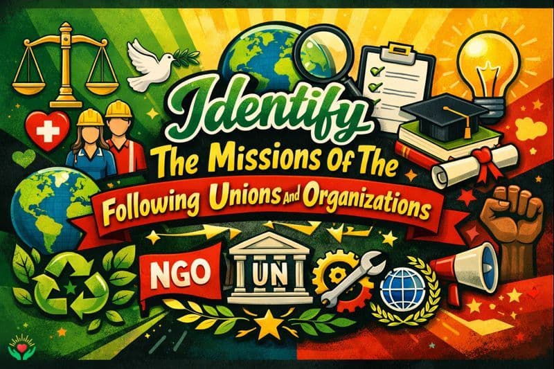 Identify The Missions Of The Following Unions And Organizations